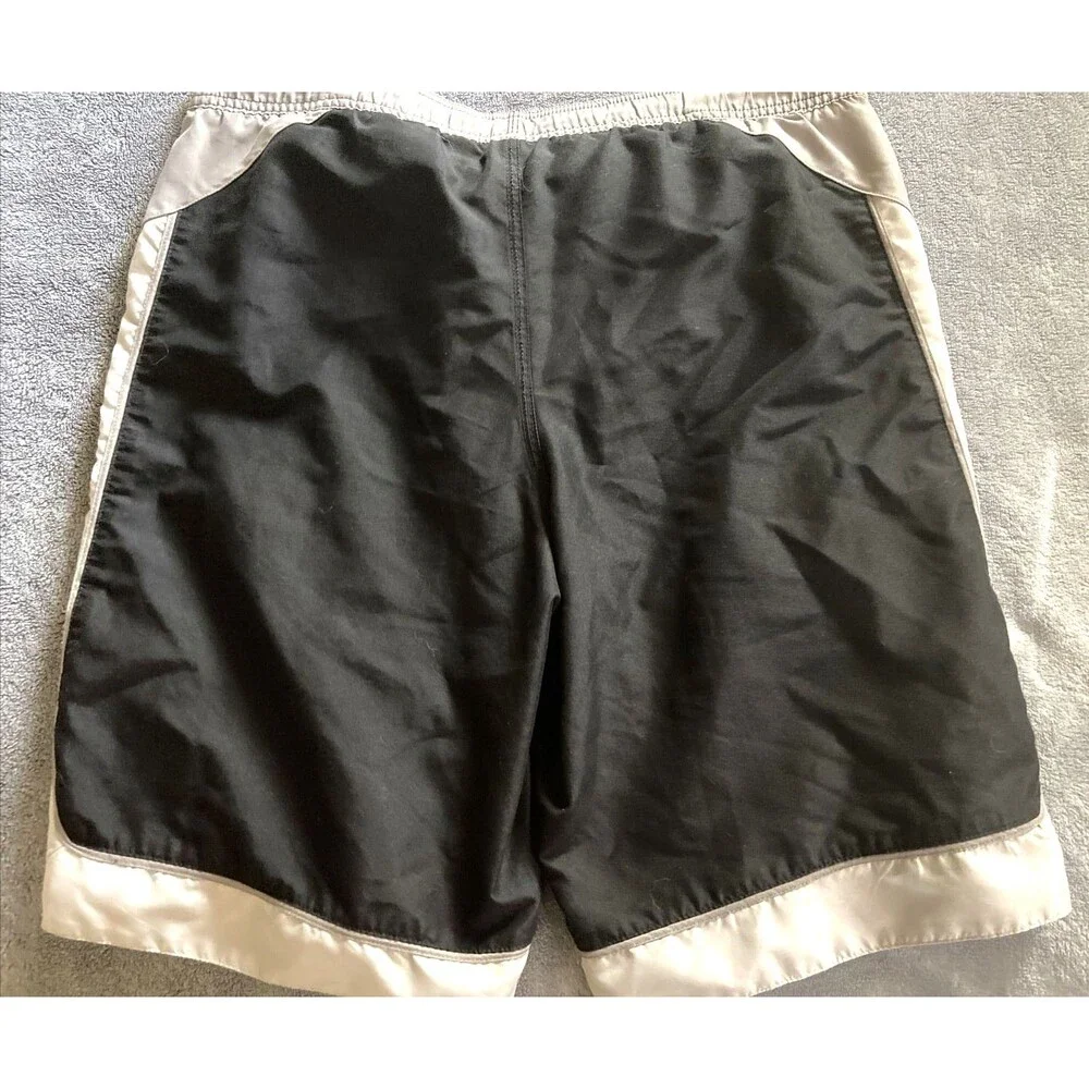 Nike Swim Shorts Board Shorts Men's, Small, Black Gray, White Lined, Pockets